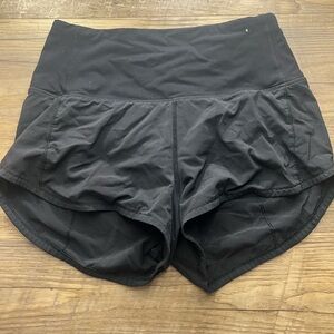 Lululemon Black Speed Up Running Shorts Size 2 Athletic Workout Shorts